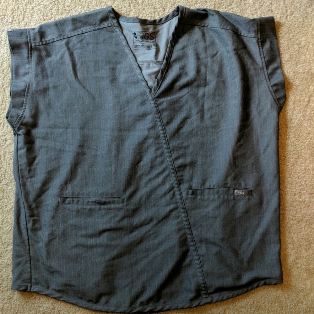 Figs Faux Wrap Scrub Top